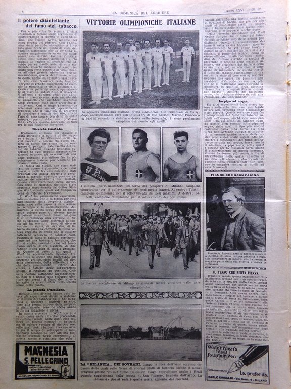 La Domenica del Corriere 10 Agosto 1924 Busoni Galimberti Tonani …