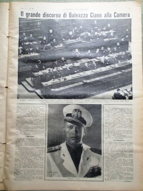 La Domenica del Corriere 10 Dicembre 1938 Discorso Ciano Caodaismo … | Immagine Gallery 2
