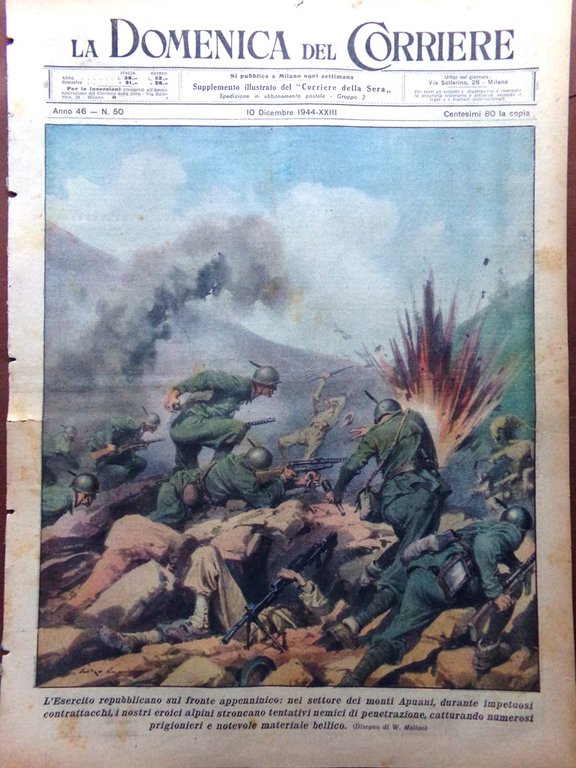 La Domenica del Corriere 10 Dicembre 1944 WW2 Aquisgrana Bottger …