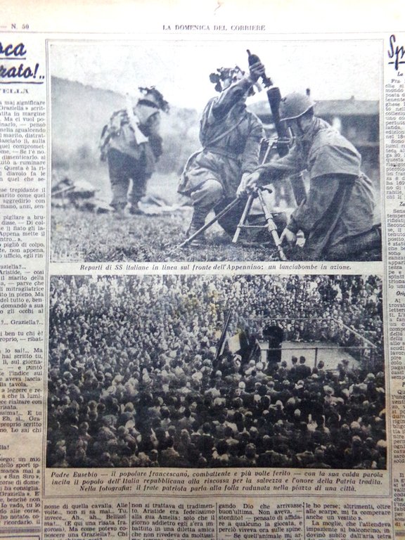 La Domenica del Corriere 10 Dicembre 1944 WW2 Aquisgrana Bottger …