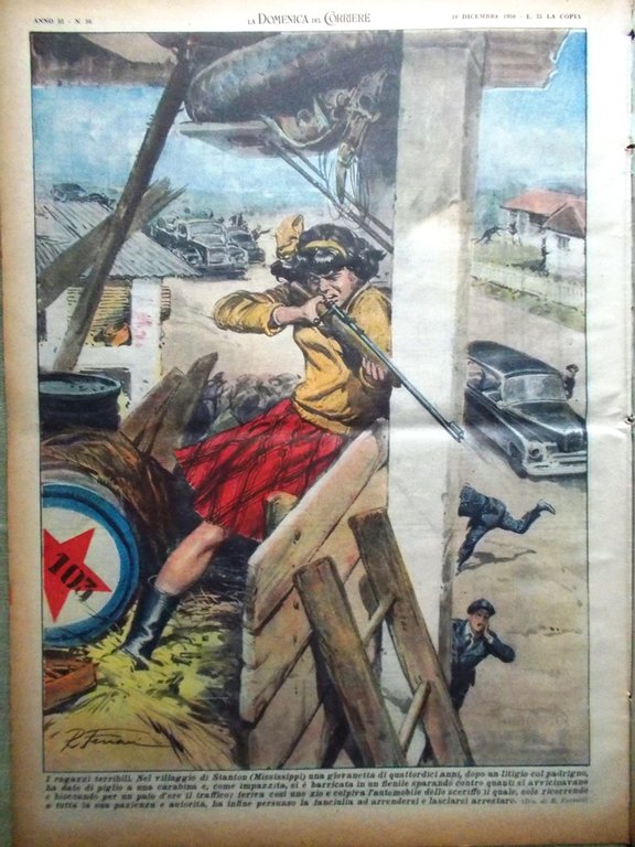 La Domenica del Corriere 10 Dicembre 1950 Eruzione Etna Nordahl …