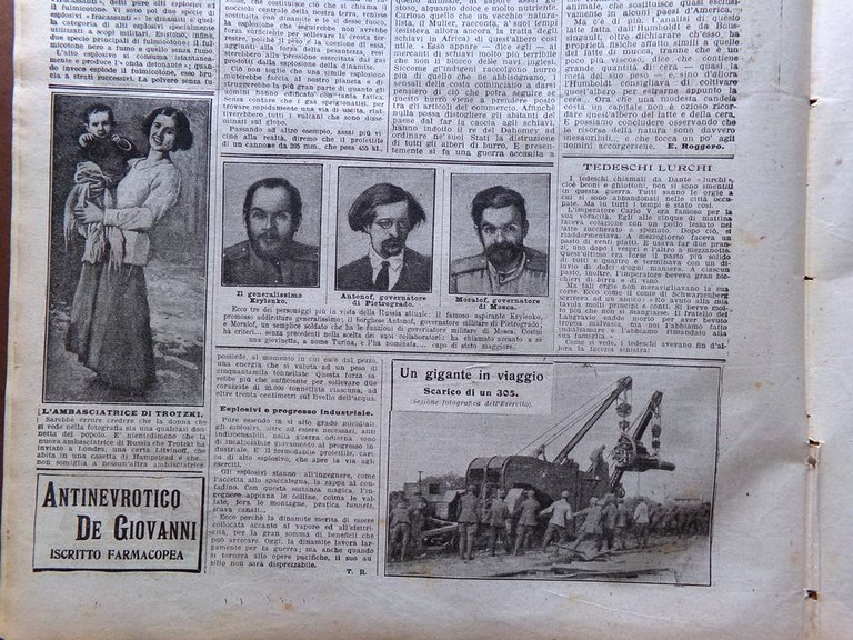 La Domenica del Corriere 10 Febbraio 1918 WW1 Trotski Altipiani …