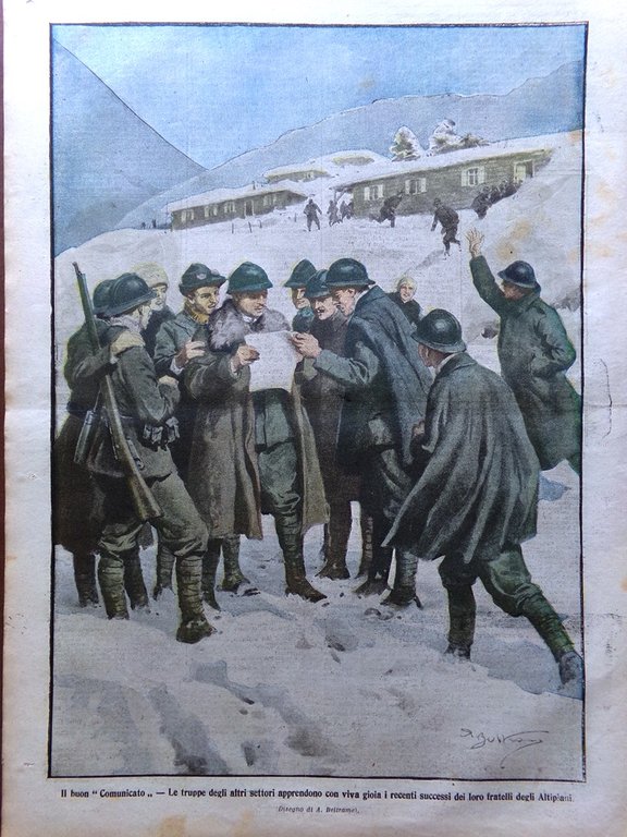 La Domenica del Corriere 10 Febbraio 1918 WW1 Trotski Altipiani …