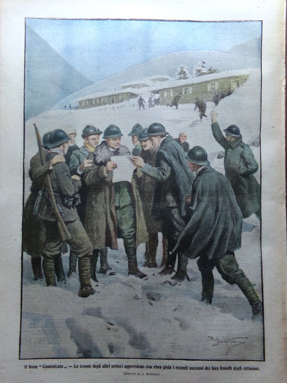 La Domenica del Corriere 10 Febbraio 1918 WW1 Trotski Altipiani …