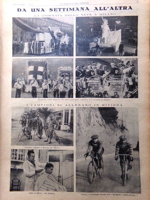 La Domenica del Corriere 10 Febbraio 1935 Littoriali Neve Massaua …