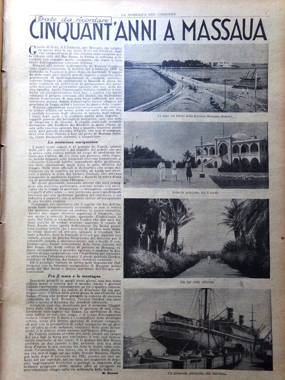 La Domenica del Corriere 10 Febbraio 1935 Littoriali Neve Massaua …