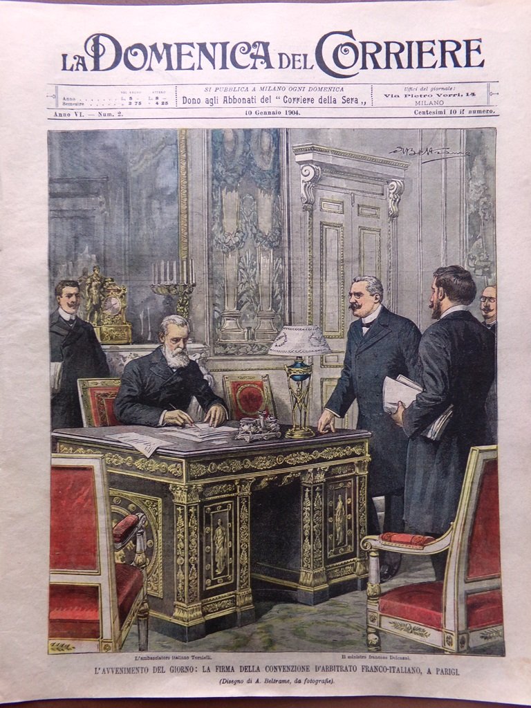 La Domenica del Corriere 10 Gennaio 1904 Zanardelli Ponte di …