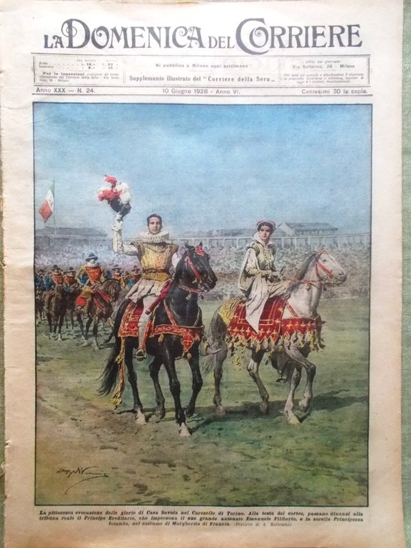 La Domenica del Corriere 10 Giugno 1928 Scandurra Carosello Torino … | Immagine Gallery 1