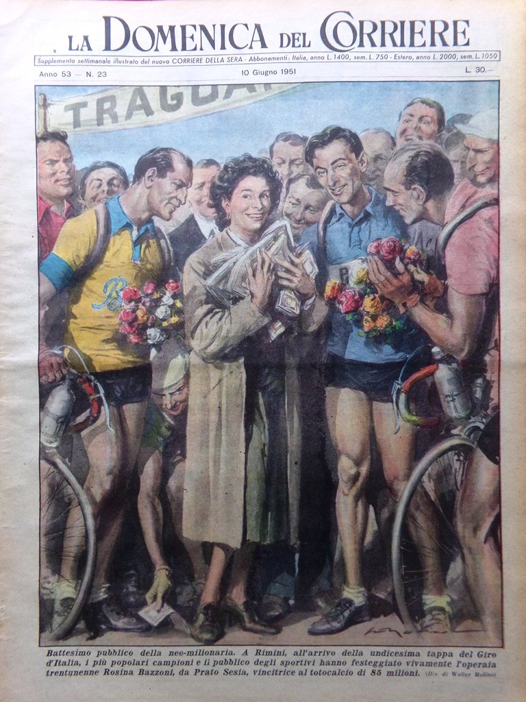 La Domenica del Corriere 10 Giugno 1951 Valli Lualdi Bellentani …