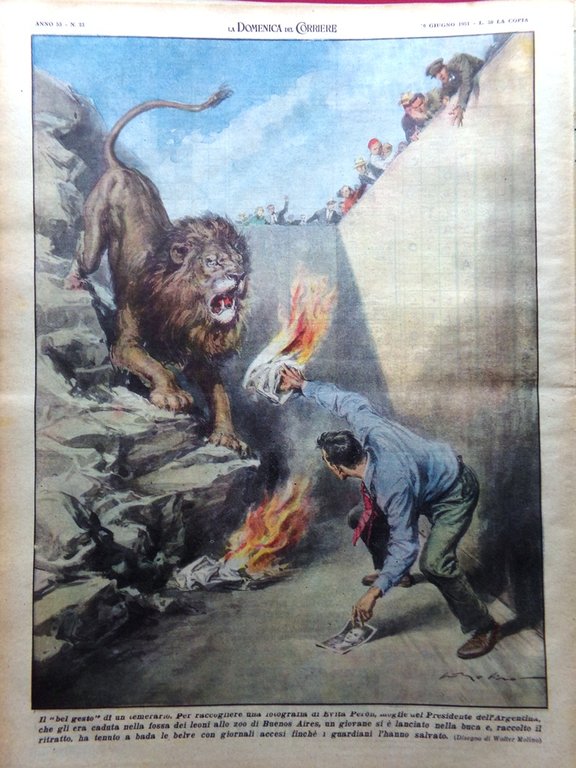 La Domenica del Corriere 10 Giugno 1951 Valli Lualdi Bellentani …