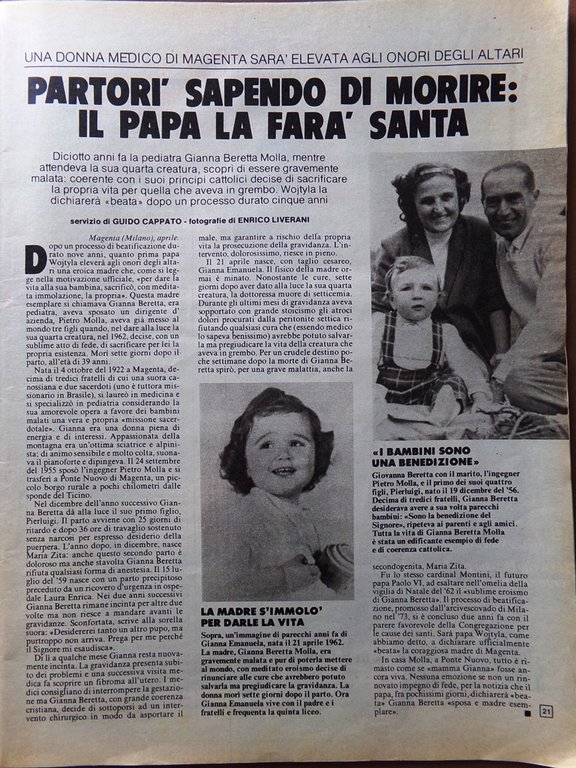 La Domenica del Corriere 10 Maggio 1980 Beretta Molla Robbins …