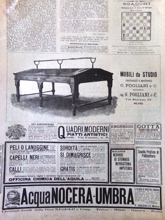 La Domenica del Corriere 10 Marzo 1901 Incendio Teatro Castagnola …