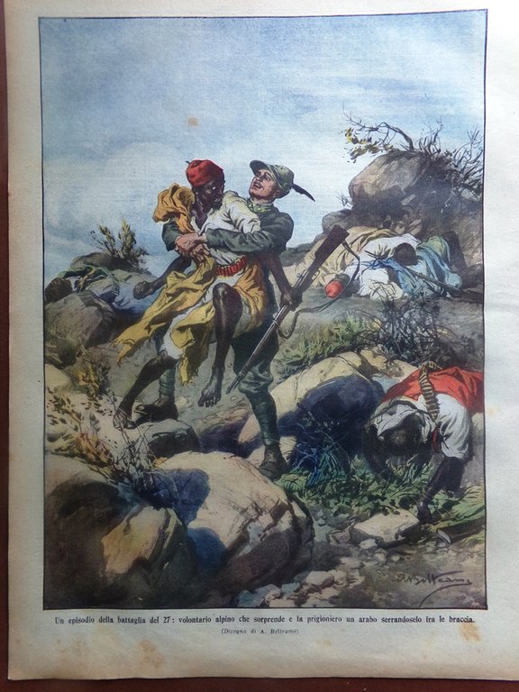 La Domenica del Corriere 10 Marzo 1912 Homs Ciancio Derna …