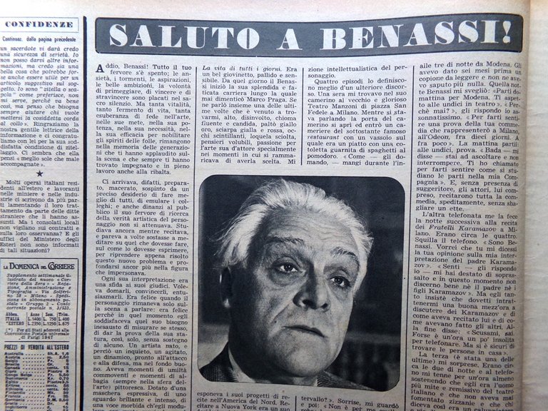 La Domenica del Corriere 10 Marzo 1957 Memo Benassi Baldini …
