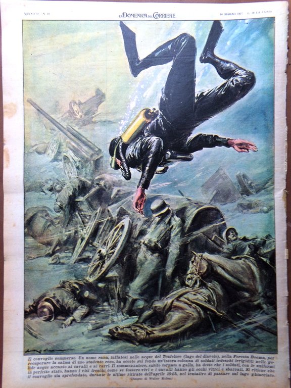 La Domenica del Corriere 10 Marzo 1957 Memo Benassi Baldini …