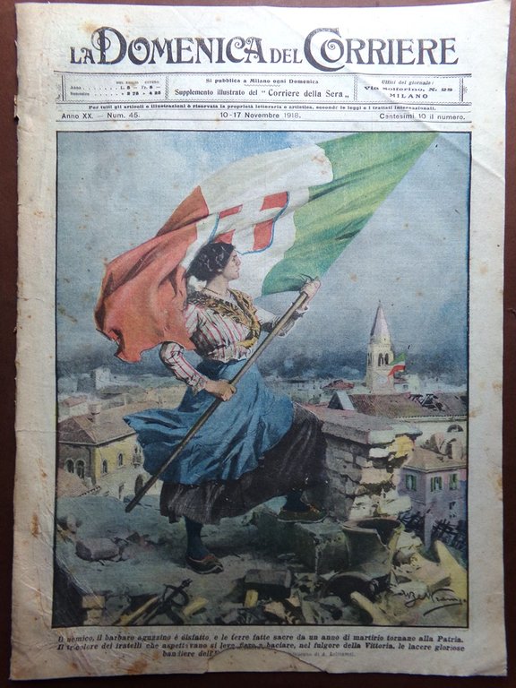 La Domenica del Corriere 10 Novembre 1918 WW1 Vittoria Italiana …
