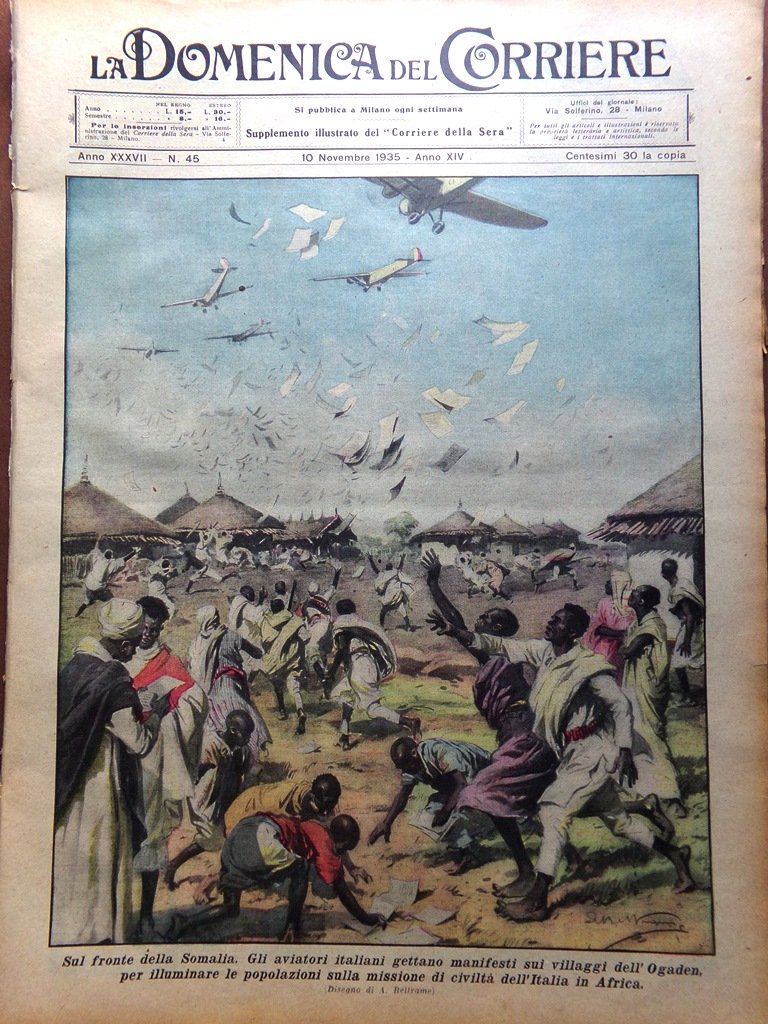 La Domenica del Corriere 10 Novembre 1935 Africa Orientale Cinema …