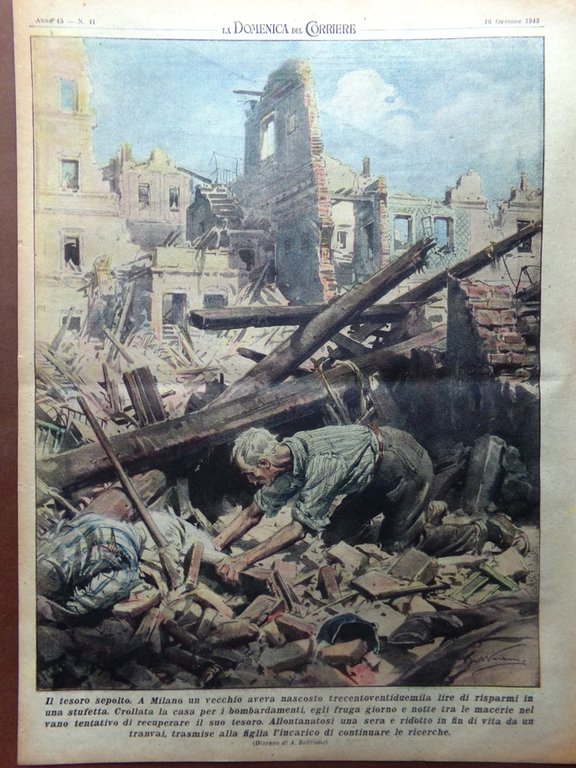 La Domenica del Corriere 10 Ottobre 1943 WW2 Ordigni Bellici …