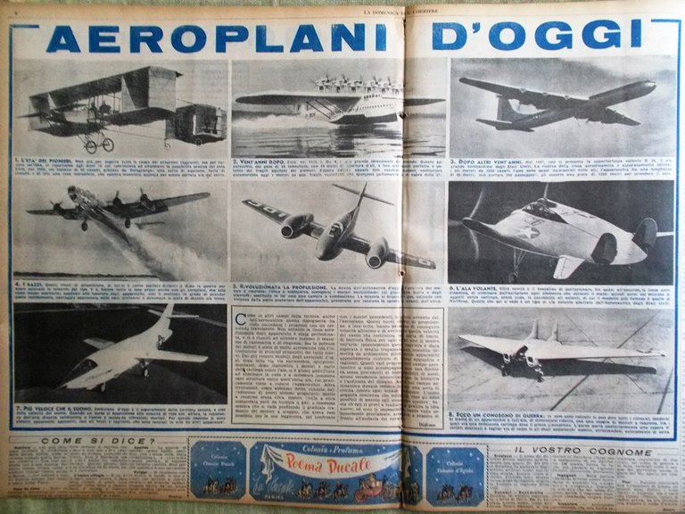 La Domenica del Corriere 10 Ottobre 1948 Migranti Clandestini Aeroplani …