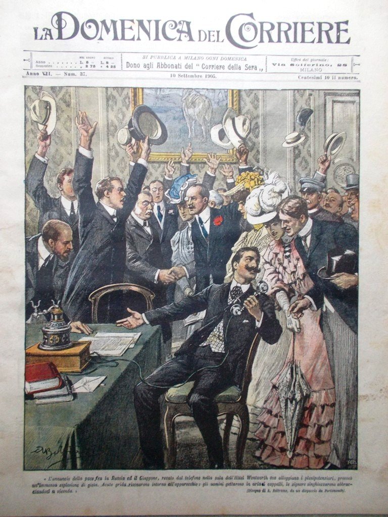La Domenica del Corriere 10 Settembre 1905 Pace Russia e …