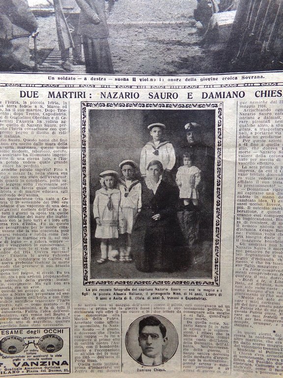 La Domenica del Corriere 10 Settembre 1916 WW1 Nazario Sauro …