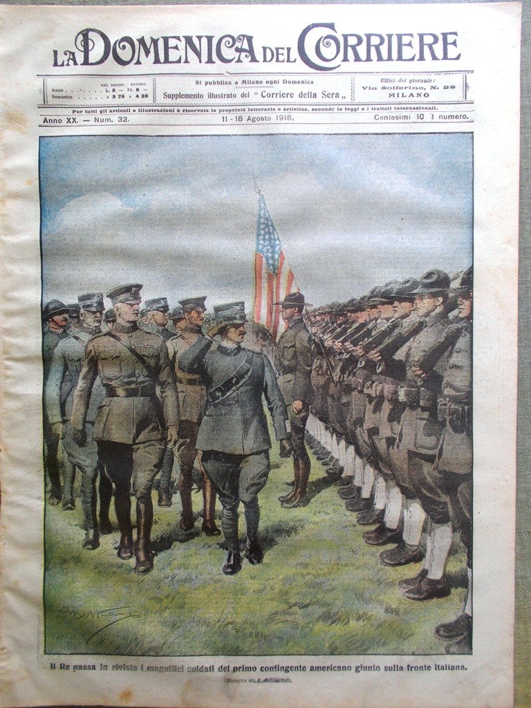 La Domenica del Corriere 11 Agosto 1918 WW1 Avanzata Francia …