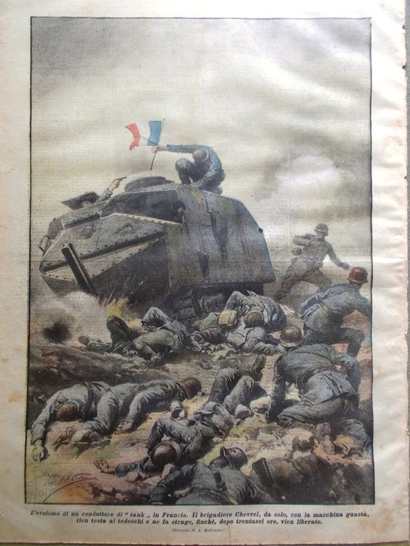 La Domenica del Corriere 11 Agosto 1918 WW1 Avanzata Francia …