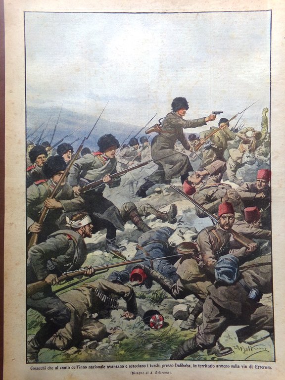 La Domenica del Corriere 11 Aprile 1915 WW1 Loggia Brescia …