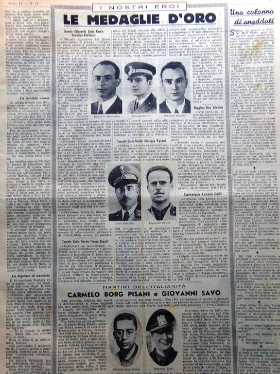 La Domenica del Corriere 11 Aprile 1943 WW2 Caselli Televisione …