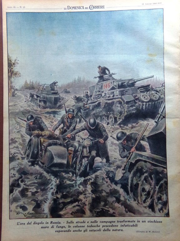 La Domenica del Corriere 11 Aprile 1943 WW2 Caselli Televisione …