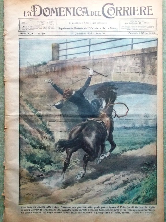 La Domenica del Corriere 11 Dicembre 1927 Valentino Salvadori Foscolo … | Immagine Gallery 1