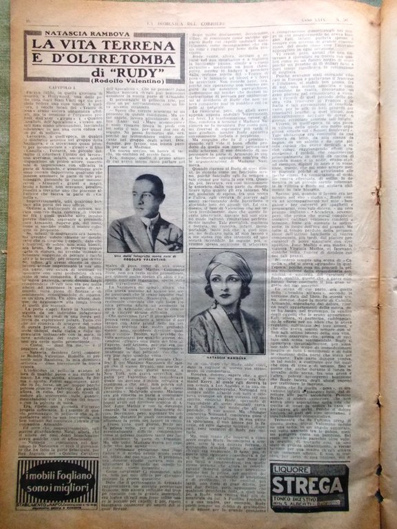 La Domenica del Corriere 11 Dicembre 1927 Valentino Salvadori Foscolo …