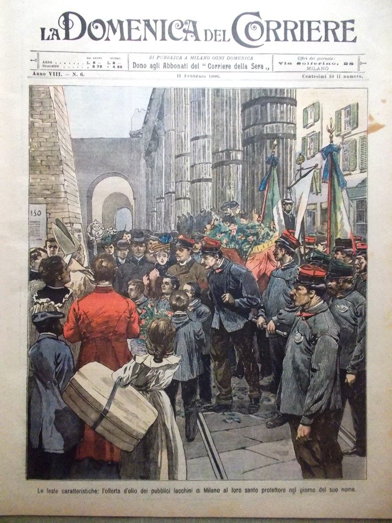 La Domenica del Corriere 11 Febbraio 1906 Fantasma Richet Sahara …
