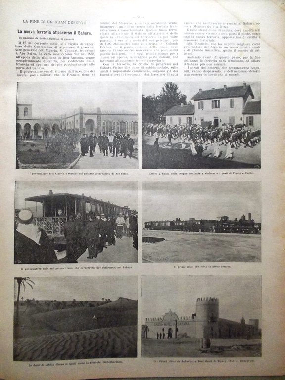 La Domenica del Corriere 11 Febbraio 1906 Fantasma Richet Sahara …