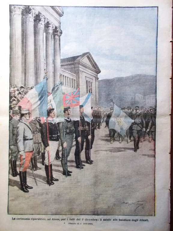 La Domenica del Corriere 11 Febbraio 1917 WW1 Salonicco Wilson …