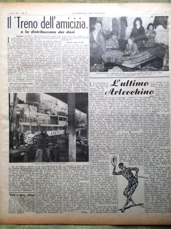 La Domenica del Corriere 11 Gennaio 1948 Treno Amicizia Joan …