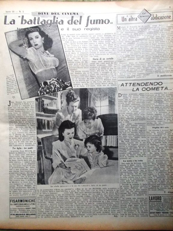 La Domenica del Corriere 11 Gennaio 1948 Treno Amicizia Joan …