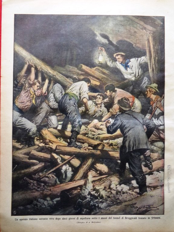 La Domenica del Corriere 11 Luglio 1909 Homo Mousteriensis Burgwald …