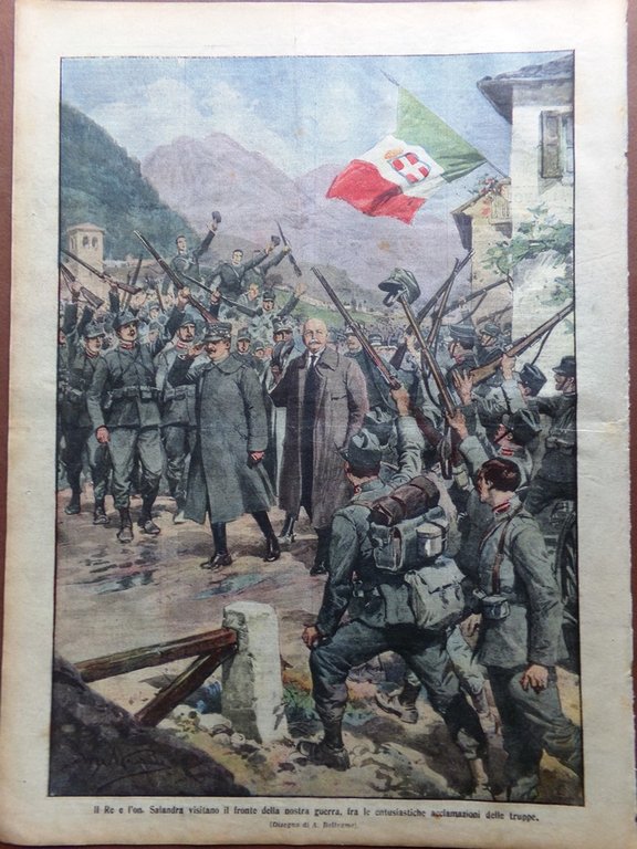 La Domenica del Corriere 11 Luglio 1915 WW1 Marconi Isonzo …