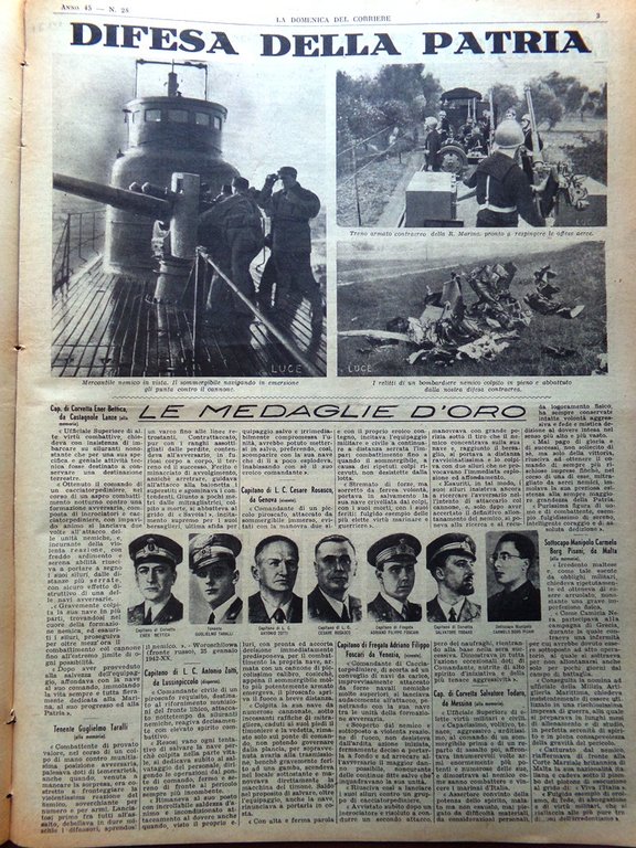 La Domenica del Corriere 11 Luglio 1943 WW2 Livorno Bordino …