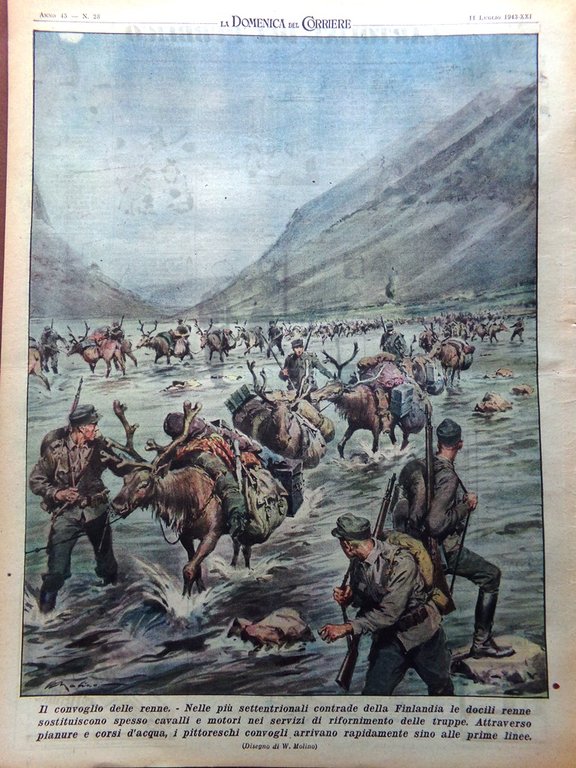 La Domenica del Corriere 11 Luglio 1943 WW2 Livorno Bordino …