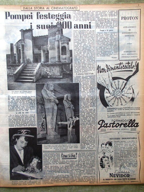 La Domenica del Corriere 11 Luglio 1948 Hitler Brooks Pompei …