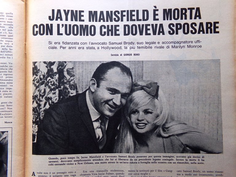 La Domenica del Corriere 11 Luglio 1967 Don Milani Mansfield …