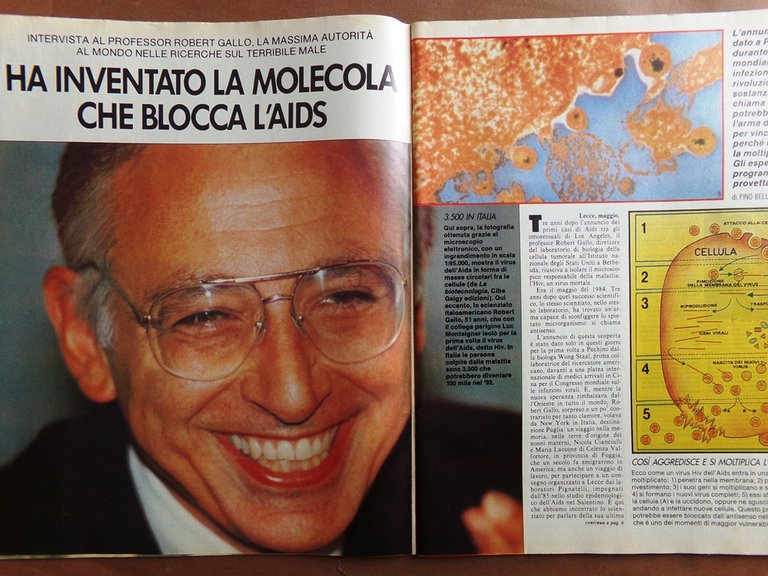 La Domenica del Corriere 11 Maggio 1989 Nielsen AIDS Berger …