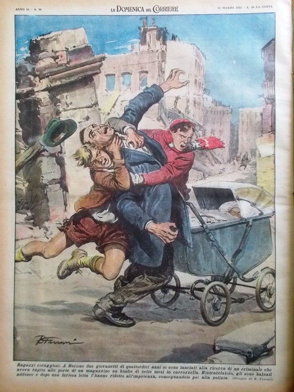 La Domenica del Corriere 11 Marzo 1951 Dina Galli Bernhardt …