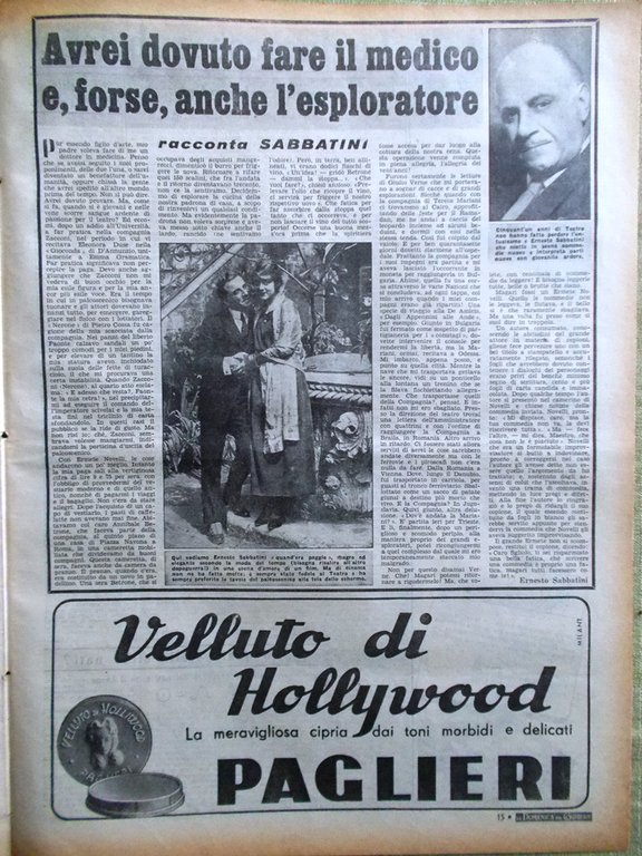 La Domenica del Corriere 11 Marzo 1951 Dina Galli Bernhardt …