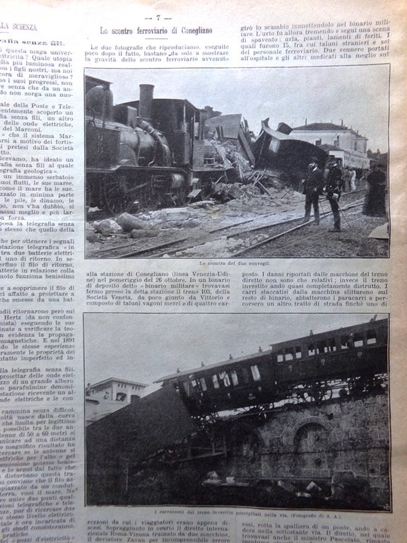 La Domenica del Corriere 11 Novembre 1900 Scontro Conegliano Bazzaro …