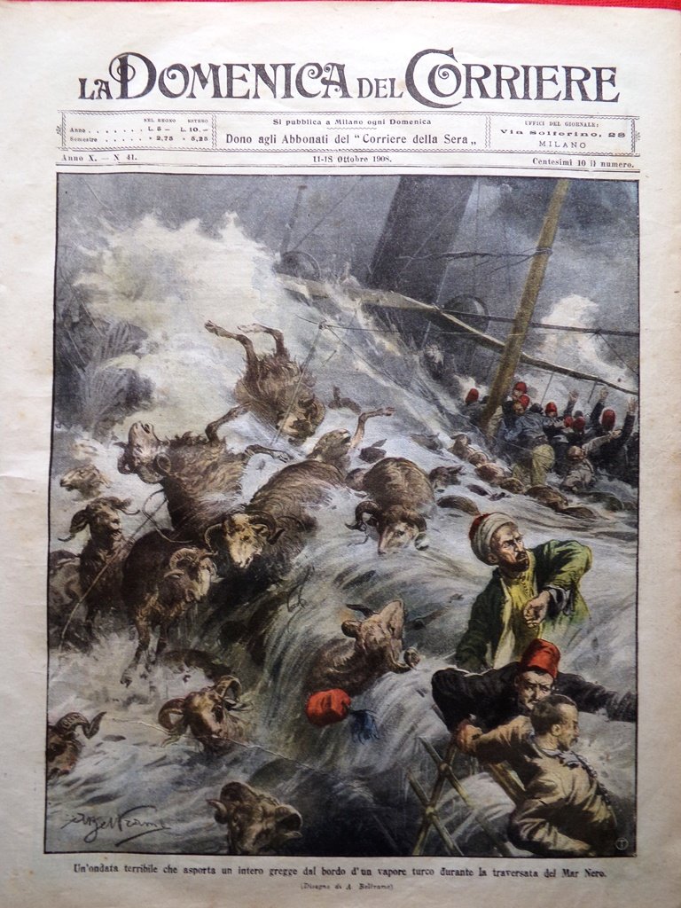 La Domenica del Corriere 11 Ottobre 1908 Valle Vestino Puglia …