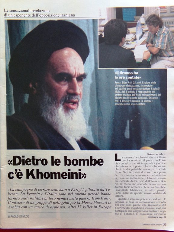 La Domenica del Corriere 11 Ottobre 1986 Pertini Khomeini Ferrario …
