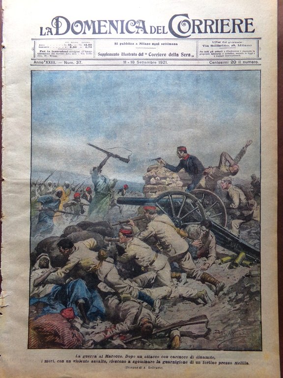 La Domenica del Corriere 11 Settembre 1921 Guerra Marocco Colajanni … | Immagine Gallery 1